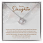 To My Daughter Love Knot Necklace