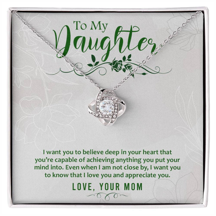 To My Daughter Love Knot Necklace