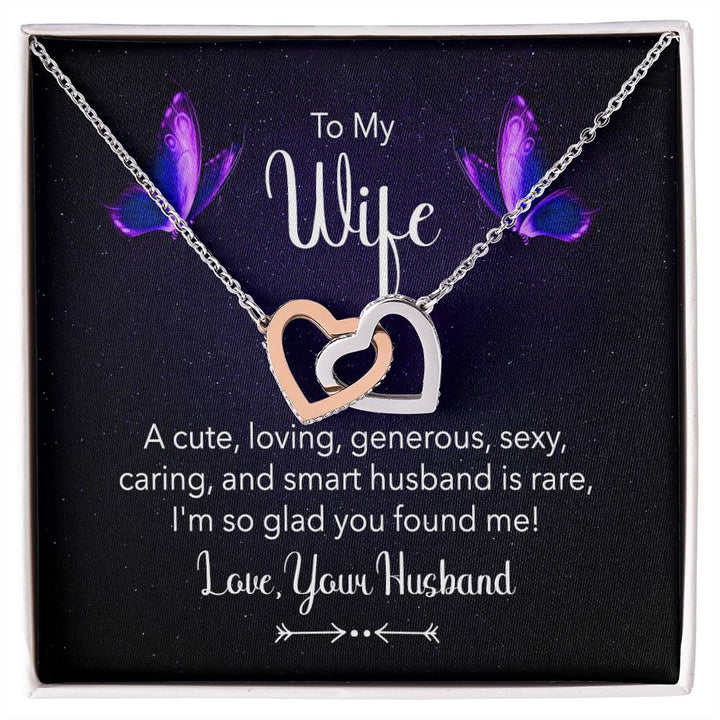 To My Wife Interlocking Hearts Necklace