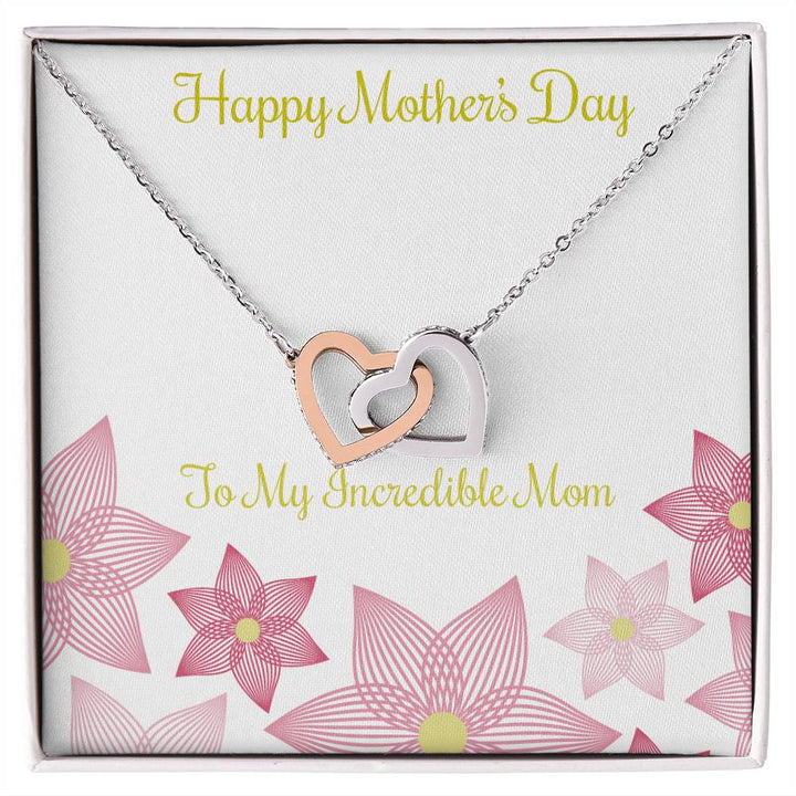 Happy Mother's Day Interlocking Hearts Necklace