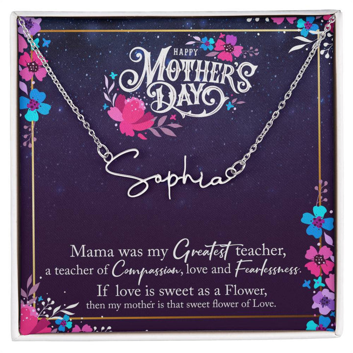 Happy Mother's Day Signature Name Necklace